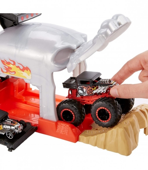 Imagine Hot Wheels Lansator Monster Truck Craniul cu două mașinuțe