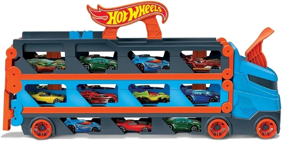 Imagine Hot Wheels 2 în 1 Mega transportator mașini pistă