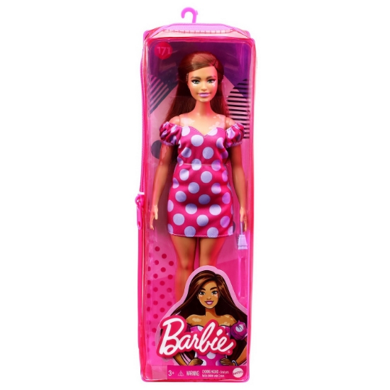 Imagine PAPUSA BARBIE FASHIONISTA SATENA CU ROCHIE ROZ CU BULINE