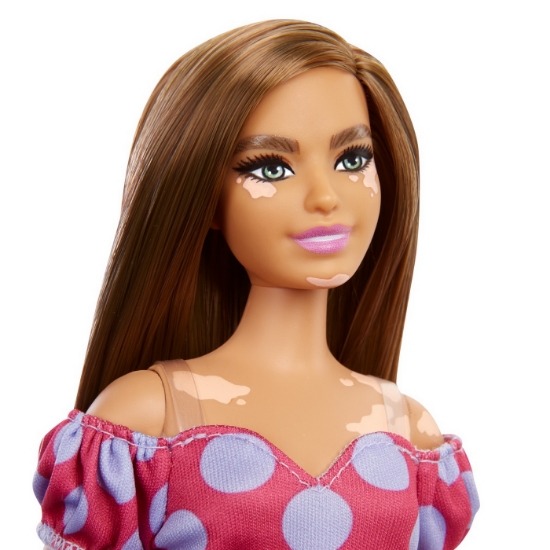 Imagine PAPUSA BARBIE FASHIONISTA SATENA CU ROCHIE ROZ CU BULINE