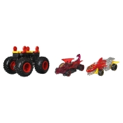 Imagine HOT WHEELS MONSTER TRUCK CU MASINUTE NEAGRU SI ROSU