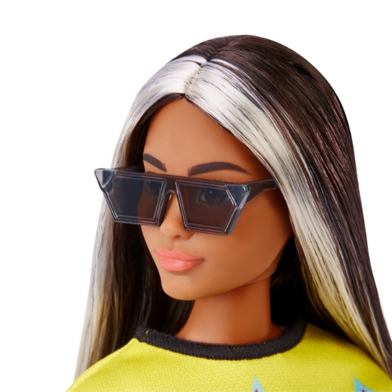 Imagine PAPUSA BARBIE FASHIONISTA BRUNETA CU SUVITE BLONDE