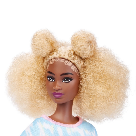 Imagine PAPUSA BARBIE FASHIONISTA CU PAR AFRO BLOND