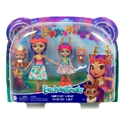 Imagine Enchantimals set păpuși surori și animăluțele lor Danessa Deer și Sprint și Danetta Deer și Fleet