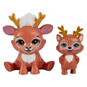 Imagine Enchantimals set păpuși surori și animăluțele lor Danessa Deer și Sprint și Danetta Deer și Fleet