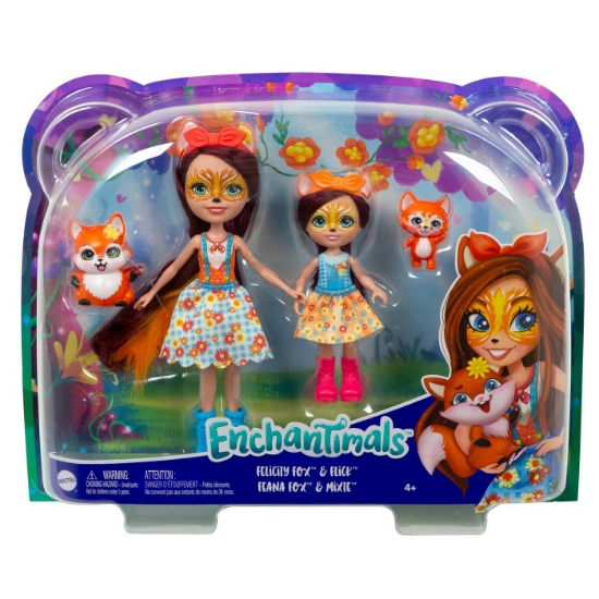 Imagine ENCHANTIMALS SET PAPUSI SURORI SI ANIMALUTELE LOR  FELICITY FOX SI FLICK SI FEANA FOX SI MIXTE