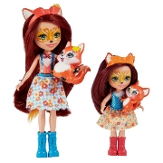 Imagine ENCHANTIMALS SET PAPUSI SURORI SI ANIMALUTELE LOR  FELICITY FOX SI FLICK SI FEANA FOX SI MIXTE