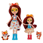Imagine ENCHANTIMALS SET PAPUSI SURORI SI ANIMALUTELE LOR  FELICITY FOX SI FLICK SI FEANA FOX SI MIXTE