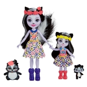 Imagine ENCHANTIMALS SET PAPUSI SURORI SI ANIMALUTELE LOR SAGE SKUNK SI CAPER SI SABELLA SKUNK SI STRIPER
