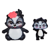 Imagine ENCHANTIMALS SET PAPUSI SURORI SI ANIMALUTELE LOR SAGE SKUNK SI CAPER SI SABELLA SKUNK SI STRIPER