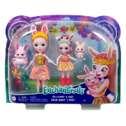 Imagine ENCHANTIMALS SET PAPUSI SURORI SI ANIMALUTELE LOR  BREE BUNNY SI TWIST SI BEDELIA BUNNY SI TAPPY