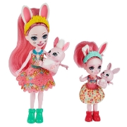 Imagine ENCHANTIMALS SET PAPUSI SURORI SI ANIMALUTELE LOR  BREE BUNNY SI TWIST SI BEDELIA BUNNY SI TAPPY