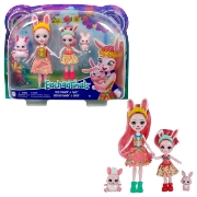Imagine ENCHANTIMALS SET PAPUSI SURORI SI ANIMALUTELE LOR  BREE BUNNY SI TWIST SI BEDELIA BUNNY SI TAPPY