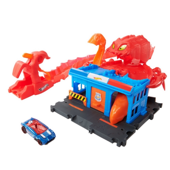 Imagine Hot Wheels City pista inamicilor secția de poliție