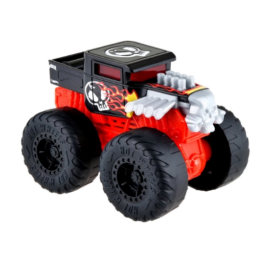 Imagine Hot Wheels Monster Truck Roarin’ Wreckers Bone Shaker cu funcții și sunete scara 1:43
