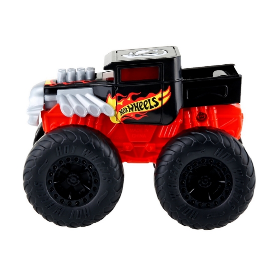 Imagine Hot Wheels Monster Truck Roarin’ Wreckers Bone Shaker cu funcții și sunete scara 1:43