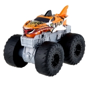 Imagine HOT WHEELS MONSTER TRUCK ROARIN WRECKERS TIGER SHARK CU FUNCTII SI SUNETE SCARA  1:43
