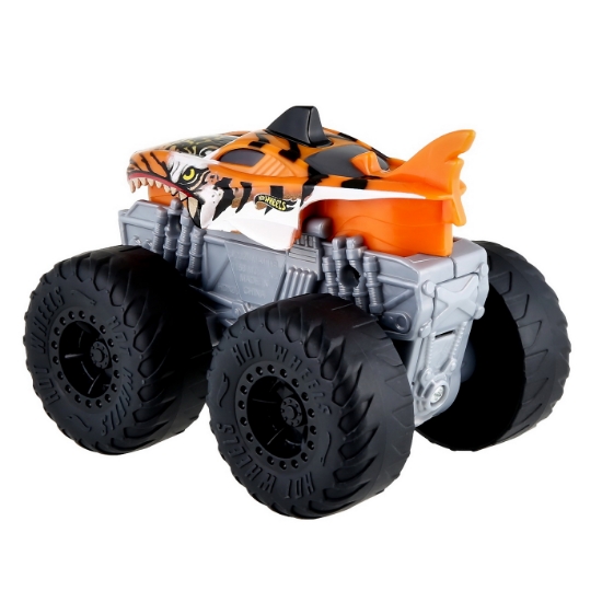 Imagine  Hot Wheels Monster Truck Roarin’ Wreckers Tiger Shark cu funcții și sunete scara 1:43