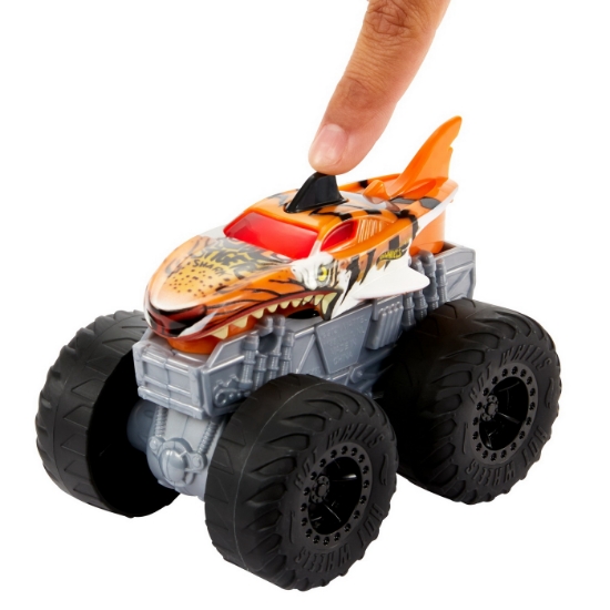 Imagine  Hot Wheels Monster Truck Roarin’ Wreckers Tiger Shark cu funcții și sunete scara 1:43