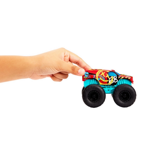 Imagine Hot Wheels Monster Truck Roarin Wreckers Demo Derby cu funcții și sunete scara 1:43