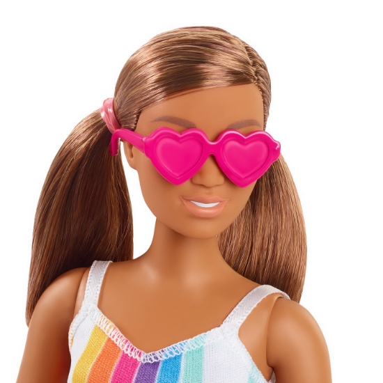 Imagine BARBIE TRAVEL PAPUSA BARBIE ANIVERSARE 50 DE ANI MALIBU SATENA