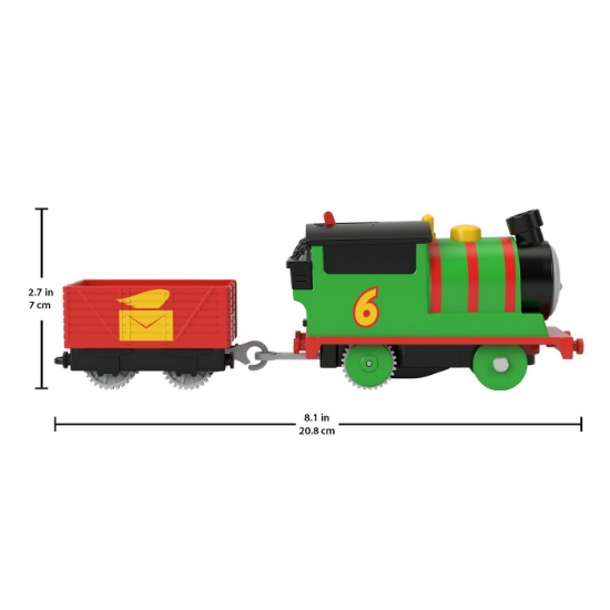 Imagine Thomas locomotiva motorizată Percy cu vagon