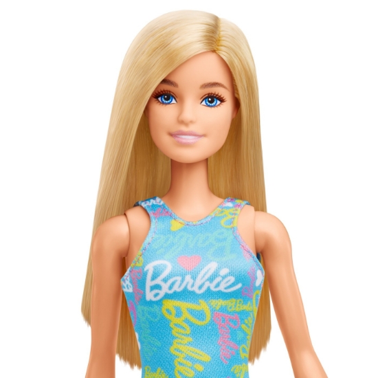 Imagine PAPUSA BARBIE BLONDA CU ROCHITA ALBASTRA