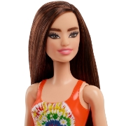 Imagine PAPUSA BARBIE SATENA CU COSTUM DE BAIE PORTOCALIU