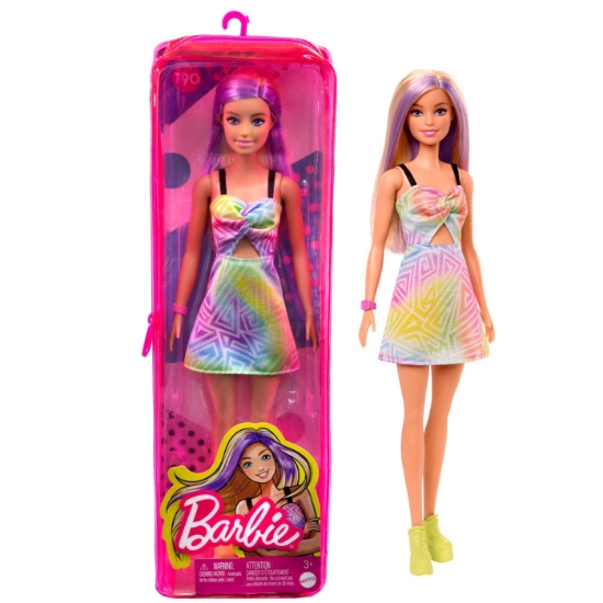 Imagine PAPUSA BARBIE FASHIONISTA BLONDA CU SUVITE MOV