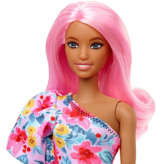 Imagine PAPUSA BARBIE FASHIONISTA CU PAR ROZ SI PICIOR PROTETIC