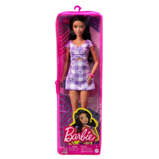Imagine PAPUSA BARBIE FASHIONISTA BRUNETA CU ROCHIE MOV