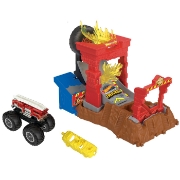 Imagine HOT WHEELS MONSTER TRUCKS ENTRY CHALLENGE ARENA SMASHERS PROVOCAREA FIRE CRASH