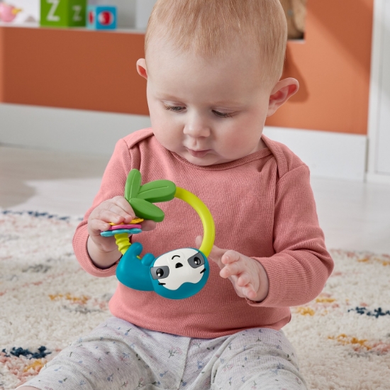Imagine Fisher Price Jucărie Zornăitoare Leneș – o explozie de distracție senzo-tropicală!