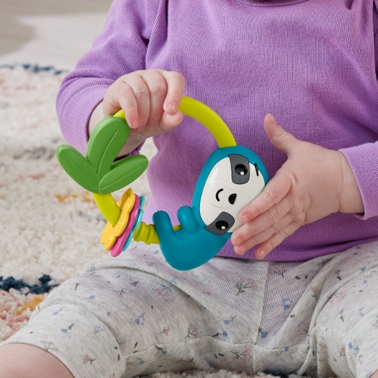 Imagine Fisher Price Jucărie Zornăitoare Leneș – o explozie de distracție senzo-tropicală!