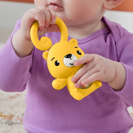 Imagine Fisher Price Jucărie Zornăitoare Leopard – o explozie de culoare și veselie pentru cei mai mici exploratori! 