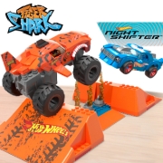 Imagine HOT WHEELS MONSTER TRUCK MEGA SET CONSTRUCTIE CURSA TIGER SHARK CHOMP