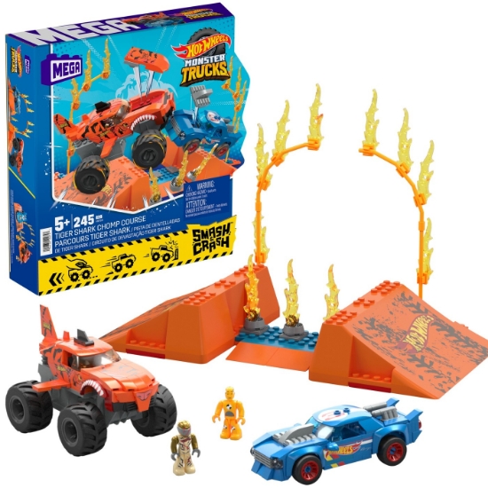 Imagine Hot Wheels Monster Truck Mega set construcție cursă Tiger Shark Chomp