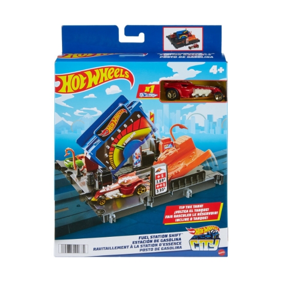 Imagine HOT WHEELS CITY EXPLORER PISTA FUEL STATION SHIFT