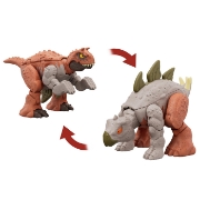 Imagine JURASSIC WORLD FIERCE CHANGERS DOUBLE DANGER DINOZAUR TRANSFORMABIL CARNOTAURUS SI STEGOSAURUS