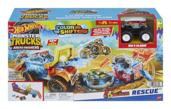 Imagine HOT WHEELS MONSTER TRUCK ARENA SMASHERS COLOR SHIFTERS SALVAREA LUI 5ALARM