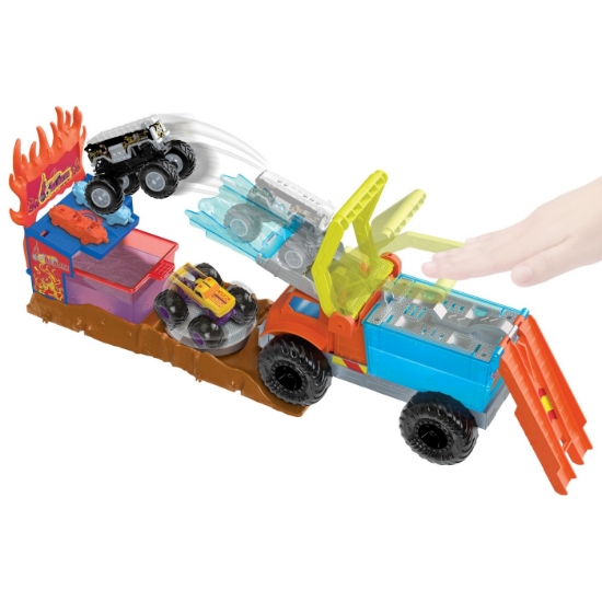 Imagine Hot Wheels Monster Truck Arena Smashers Color Shifters Salvarea lui 5Alarm