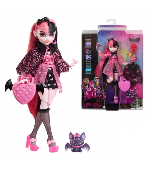 Imagine MONSTER HIGH PAPUSA DRACULAURA CU ANIMALUT SI ACCESORII