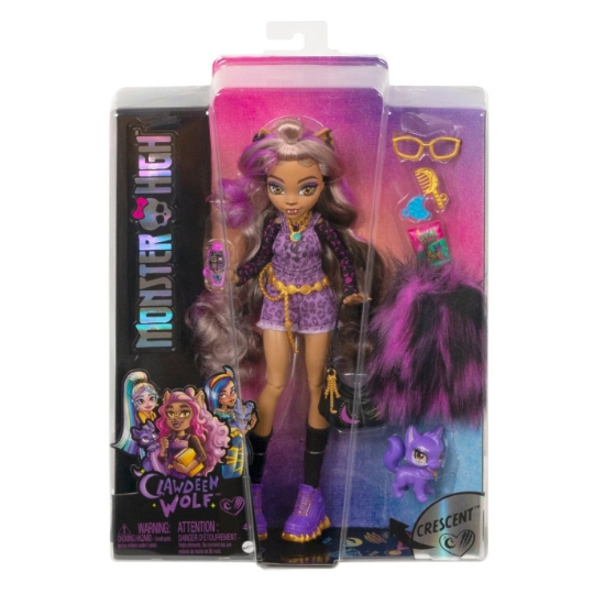 Imagine MONSTER HIGH PAPUSA CLAWDEEN WOLF CU ANIMALUT SI ACCESORII