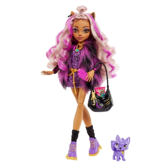 Imagine MONSTER HIGH PAPUSA CLAWDEEN WOLF CU ANIMALUT SI ACCESORII