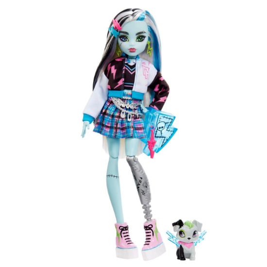 Imagine MONSTER HIGH PAPUSA FRANKIE STEIN CU ANIMALUT SI ACCESORII