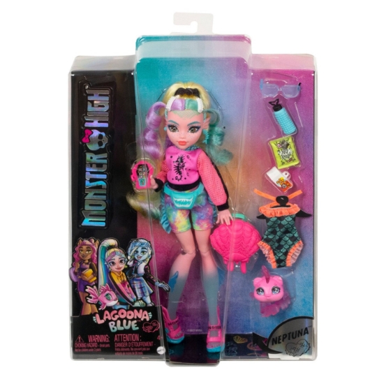 Imagine MONSTER HIGH PAPUSA LAGOONA BLUE CU ANIMALUT SI ACCESORII