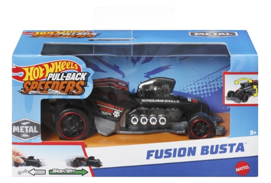 Imagine HOT WHEELS MASINUTA METALICA CU SISTEM PULL FUSION BUSTA SCARA 1:43