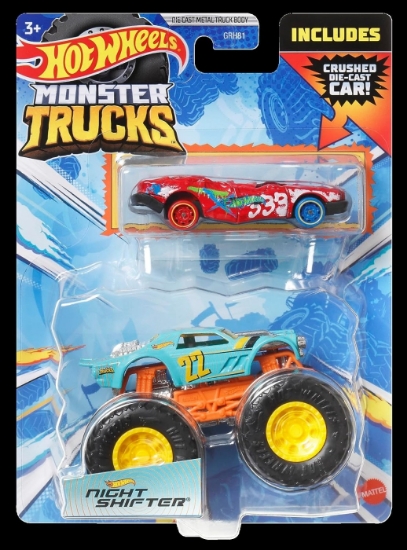 Imagine HOT WHEELS MONSTER TRUCK SI MASINUTA METALICA NIGHT SHIFTER