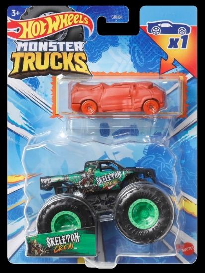 Imagine HOT WHEELS MONSTER TRUCK SI MASINUTA METALICA SKELETON CREW