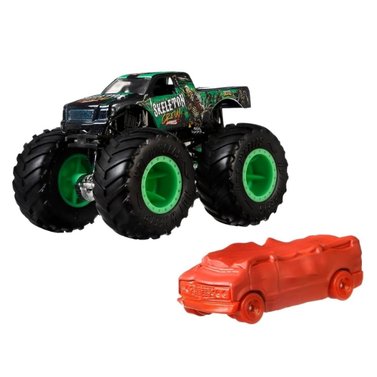 Imagine Hot Wheels Monster Truck si masinuta metalica Skeleton Crew